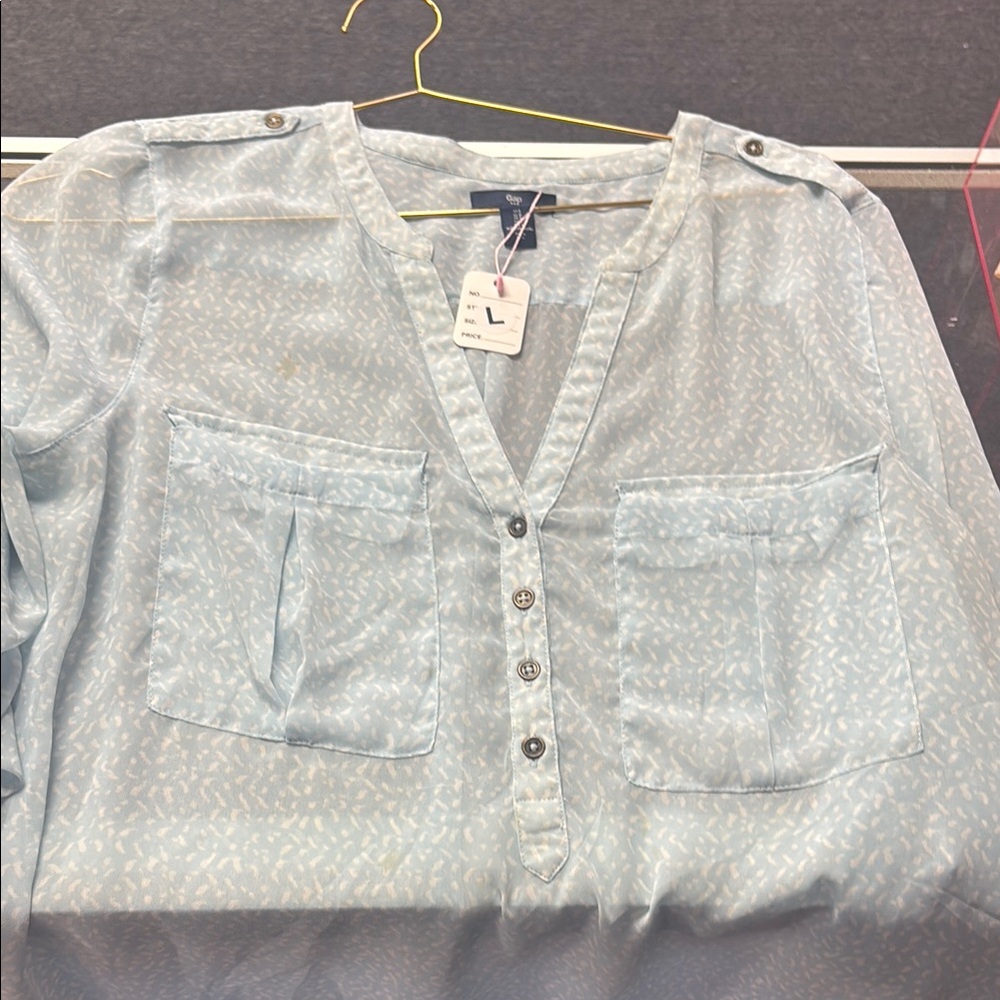 GAP Loft Light Blue Blouse